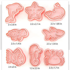 8pcs/Set Ocean Jungle Animal Cartoon Cookie Mold Cookie Cutter Baking Mold Diy Supplies Kids Gift Kitchen Baking Tool Xmas Decor