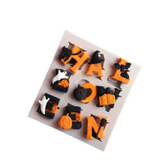 1pc Halloween Theme English Alphabet Ghost Witch Shape Silicone Mold Fondant Mold  DIY Baking Tools 9-cavity