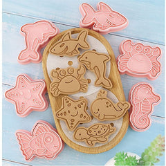 8pcs/Set Ocean Jungle Animal Cartoon Cookie Mold Cookie Cutter Baking Mold Diy Supplies Kids Gift Kitchen Baking Tool Xmas Decor