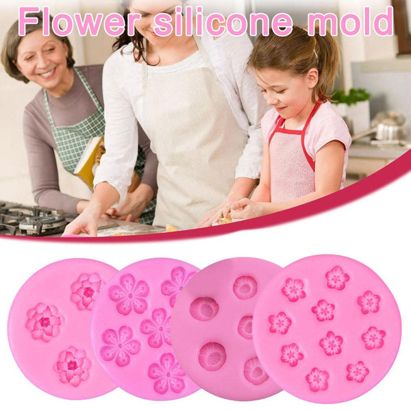 New Mini Cherry Blossom Peach Blossom Silicone Mold Mousse Cake Fondant Baking Tool Gypsum Glue Resin Clay DIY Decoration Mold