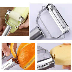 4 In 1 Vegetable Peeler Stainless Steel Melon Planer Kitchen Double-Head Peeler Household Multi-function Fruit Vegetable Peeler