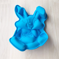 DIY Easter Bunny Egg Silicone Cake Baking Mold Cartoon Cute Bunny Cookies Chocolate Fondant Mold Easter Cake Decoraiton Moulds